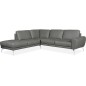 Canapé d'angle en 100% TOUT cuir italien de prestige 6/7 places SPANIA, gris, angle gauche