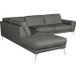 Canapé d'angle en 100% TOUT cuir italien de prestige 6/7 places SPANIA, gris, angle gauche