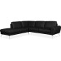 Canapé d'angle en 100% TOUT cuir italien de prestige 6/7 places SPANIA, noir, angle gauche Canapé d'angle en 100% TOUT cuir italien de prestige 6/7 places SPANIA, noir, angle gauche