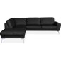 Canapé d'angle en 100% TOUT cuir italien de prestige 6/7 places SPANIA, noir, angle gauche Canapé d'angle en 100% TOUT cuir italien de prestige 6/7 places SPANIA, noir, angle gauche