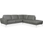 Canapé d'angle en 100% TOUT cuir italien de prestige 6/7 places SPANIA, gris, angle droit