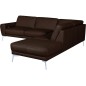 Canapé d'angle en 100% TOUT cuir italien de prestige 6/7 places SPANIA, chocolat, angle droit