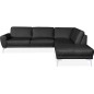 Canapé d'angle en 100% TOUT cuir italien de prestige 6/7 places SPANIA, noir, angle droit Canapé d'angle en 100% TOUT cuir italien de prestige 6/7 places SPANIA, noir, angle droit
