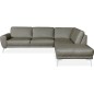 Canapé d'angle en 100% TOUT cuir italien de prestige 6/7 places SPANIA, TAUPE, cuir uni, angle droit