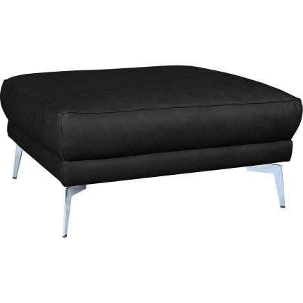Pouf SPANIA en tout cuir italien haut de gamme vachette, coloris noir