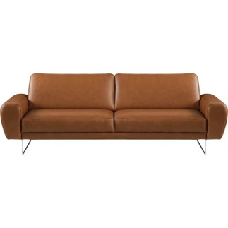Canapé 3 places en 100% TOUT cuir italien de prestige, SPENCER, marron cognac