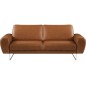Canapé 2 places en 100% TOUT cuir italien de prestige, SPENCER, marron cognac