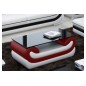 Superbe table basse CANDIDE, bordeaux et blanc, 120x70x42 cm