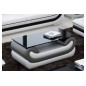 Superbe table basse CANDIDE, gris foncé et blanc, 120x70x42 cm