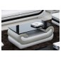 Superbe table basse CANDIDE, gris clair et blanc, Noir / Blanc, 120x70x42 cm