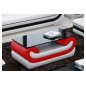 Superbe table basse CANDIDE, rouge et blanc, 120x70x42 cm
