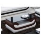 Superbe table basse CANDIDE, chocolat et blanc, 120x70x42 cm