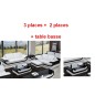 2eme paiement de la commande: Ensemble canapé 3 places et 2 places en cuir italien vachette candide, couleur blanc et noir, Supe