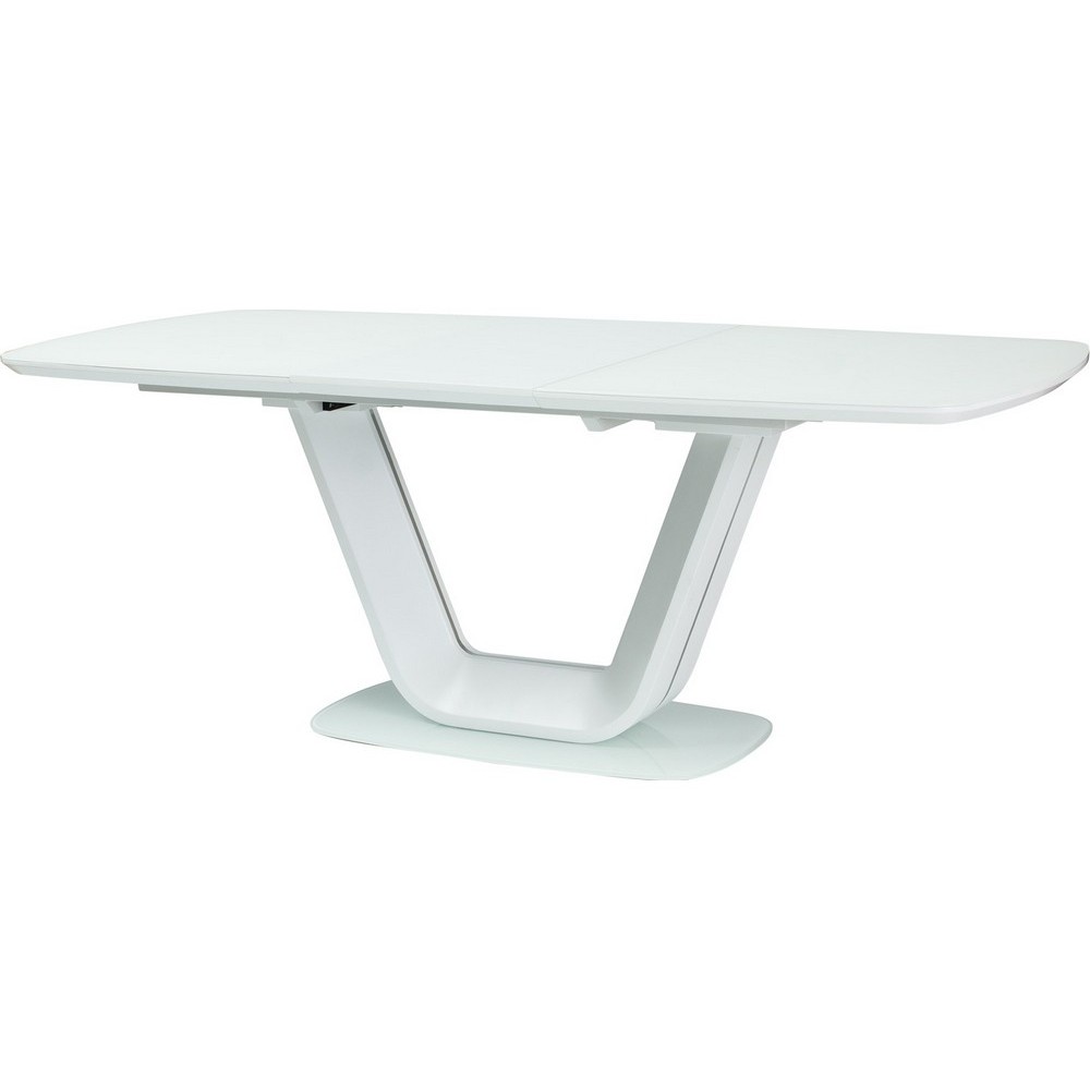 Table à manger avec rallonge, luxe ARMONA blanc 140, 140-200