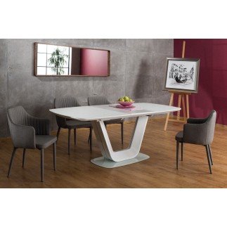 Table à manger avec rallonge, luxe ARMONA blanc 160-220