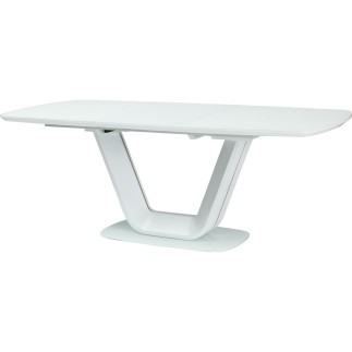 Table à manger avec rallonge, luxe ARMONA blanc 160-220