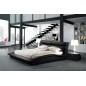 Lit en cuir italien de luxe SERENIS, noir, 160x200