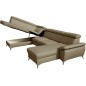 - Canapé d'angle convertible en cuir italien de luxe 7/8 places WARINI avec coffre, beige, angle gauche