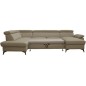 - Canapé d'angle convertible en cuir italien de luxe 7/8 places WARINI avec coffre, beige, angle gauche