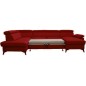 Canapé d'angle convertible en cuir italien de luxe 7/8 places WARINI avec coffre, rouge foncé, angle gauche Canapé d'angle convertible en cuir italien de luxe 7/8 places WARINI avec coffre, rouge foncé, angle gauche
