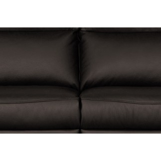 Canapé taille 3 places avec 2 relax en 100% tout cuir épais de luxe italien avec 2 relax électriques, PERINI, chocolat