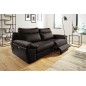 Canapé taille 3 places avec 2 relax en 100% tout cuir épais de luxe italien avec 2 relax électriques, PERINI, chocolat