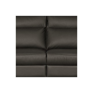 Canapé taille 3 places avec 2 relax en 100% tout cuir épais de luxe italien avec 2 relax électriques, PERINI, anthracite