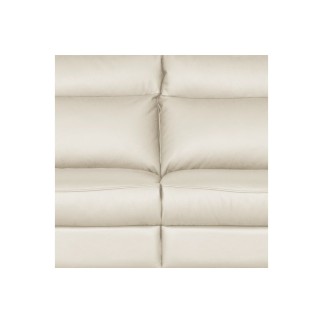 Canapé taille 3 places avec 2 relax en 100% tout cuir épais de luxe italien avec 2 relax électriques, PERINI, blanc cassé
