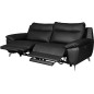 Canapé taille 3 places avec 2 relax en 100% tout cuir épais de luxe italien avec 2 relax électriques, PERINI, noir