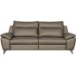 Canapé taille 3 places avec 2 relax en 100% tout cuir épais de luxe italien avec 2 relax électriques, PERINI, couleur taupe