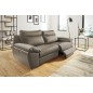 Canapé taille 3 places avec 2 relax en 100% tout cuir épais de luxe italien avec 2 relax électriques, PERINI, couleur taupe