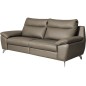 Canapé taille 3 places avec 2 relax en 100% tout cuir épais de luxe italien avec 2 relax électriques, PERINI, couleur taupe