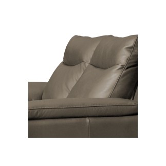 Canapé taille 3 places avec 2 relax en 100% tout cuir épais de luxe italien avec 2 relax électriques, PERINI, couleur taupe