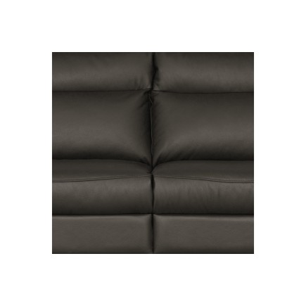 Canapé taille 2 places avec 2 relax en 100% tout cuir épais de luxe italien avec 2 relax électriques, PERINI, anthracite