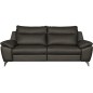 Canapé taille 2 places avec 2 relax en 100% tout cuir épais de luxe italien avec 2 relax électriques, PERINI, anthracite