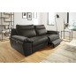 Canapé taille 2 places avec 2 relax en 100% tout cuir épais de luxe italien avec 2 relax électriques, PERINI, anthracite