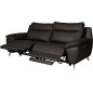 Canapé taille 2 places avec 2 relax en 100% tout cuir épais de luxe italien avec 2 relax électriques, PERINI, chocolat