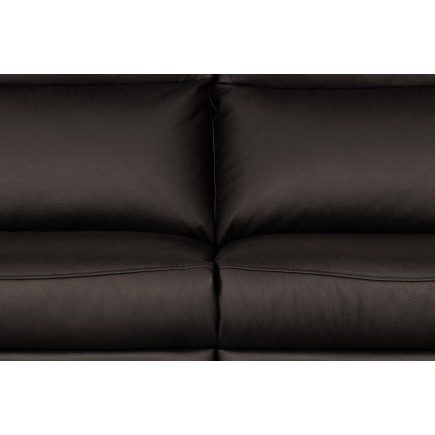 Canapé taille 2 places avec 2 relax en 100% tout cuir épais de luxe italien avec 2 relax électriques, PERINI, chocolat