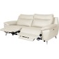 Canapé taille 2 places avec 2 relax en 100% tout cuir épais de luxe italien avec 2 relax électriques, PERINI, blanc cassé