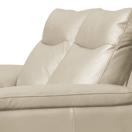 Canapé taille 2 places avec 2 relax en 100% tout cuir épais de luxe italien avec 2 relax électriques, PERINI, blanc cassé
