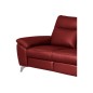 Canapé taille 2 places avec 2 relax en 100% tout cuir épais de luxe italien avec 2 relax électriques, PERINI, rouge foncé