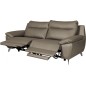 Canapé taille 2 places avec 2 relax en 100% tout cuir épais de luxe italien avec 2 relax électriques, PERINI, taupe