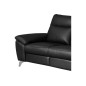 Canapé taille 2 places avec 2 relax en 100% tout cuir épais de luxe italien avec 2 relax électriques, PERINI, noir