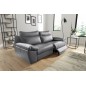 Canapé taille 2 places avec 2 relax en 100% tout cuir épais de luxe italien avec 2 relax électriques, PERINI, gris