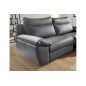 Canapé taille 2 places avec 2 relax en 100% tout cuir épais de luxe italien avec 2 relax électriques, PERINI, gris