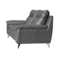 Canapé taille 2 places avec 2 relax en 100% tout cuir épais de luxe italien avec 2 relax électriques, PERINI, gris
