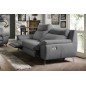 Canapé taille 3 places avec 2 relax en 100% tout cuir épais de luxe italien avec 2 relax électriques, PERINI, gris