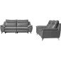 Canapé taille 3 places avec 2 relax en 100% tout cuir épais de luxe italien avec 2 relax électriques, PERINI, gris