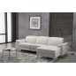 Canapé d'angle relax en cuir de buffle italien de luxe 5 places BRIO, blanc, angle droit