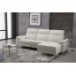 Canapé d'angle relax en cuir de buffle italien de luxe 5 places BRIO, blanc, angle droit